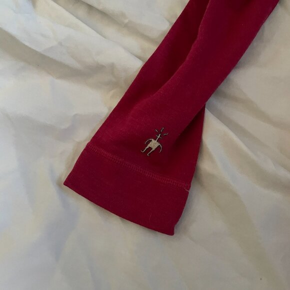 SMARTWOOL Merino Wool Base Layer 1/4 Zip Top Womens Red Long Sleeve, Size L - Picture 5 of 8